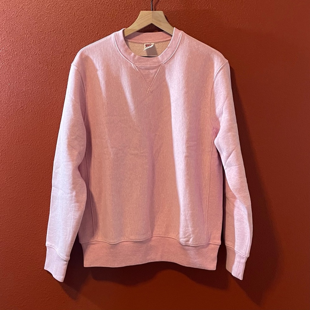 J. Crew Sportswear Men’s Heritage Pink Cotton Blend Classic Crewneck Sweatshirt.